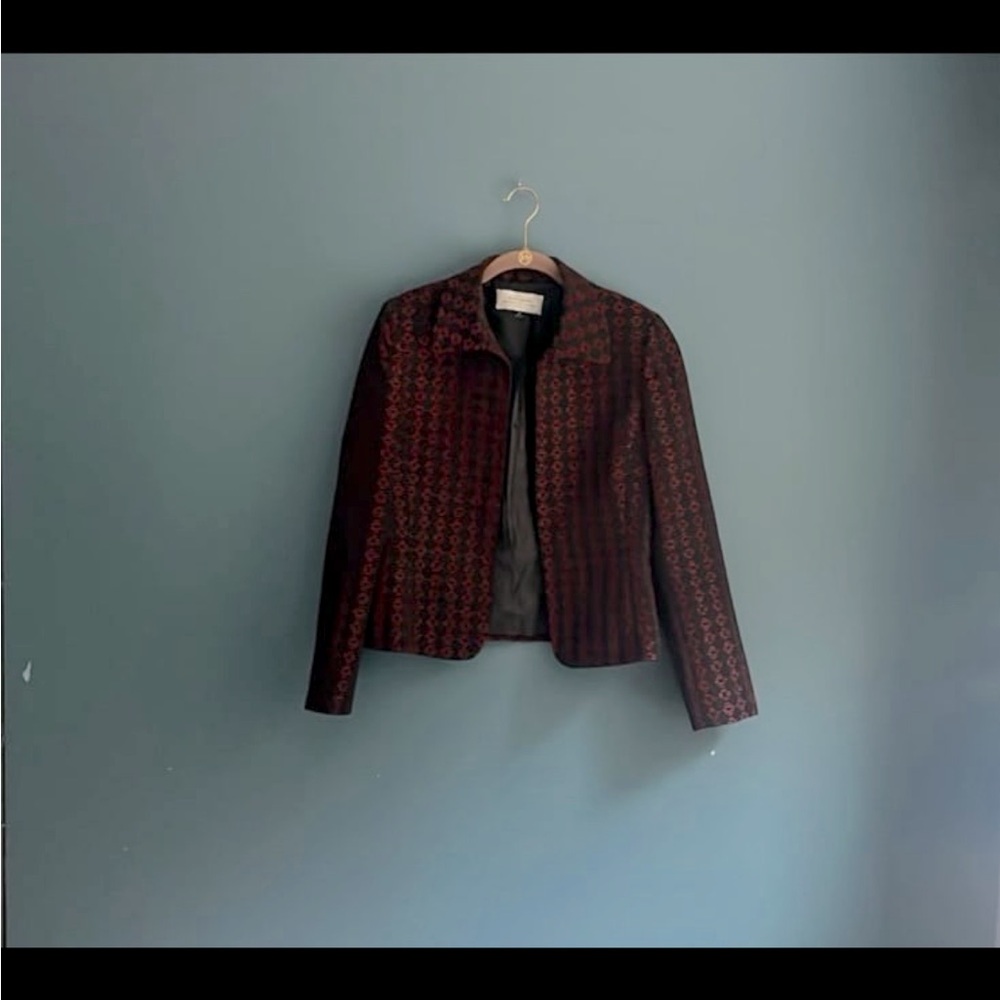 Tahari black and red blazer jacket women’s size 8‎